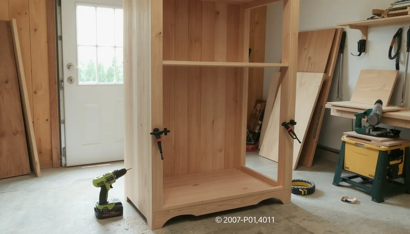 dressing en bois fait maison