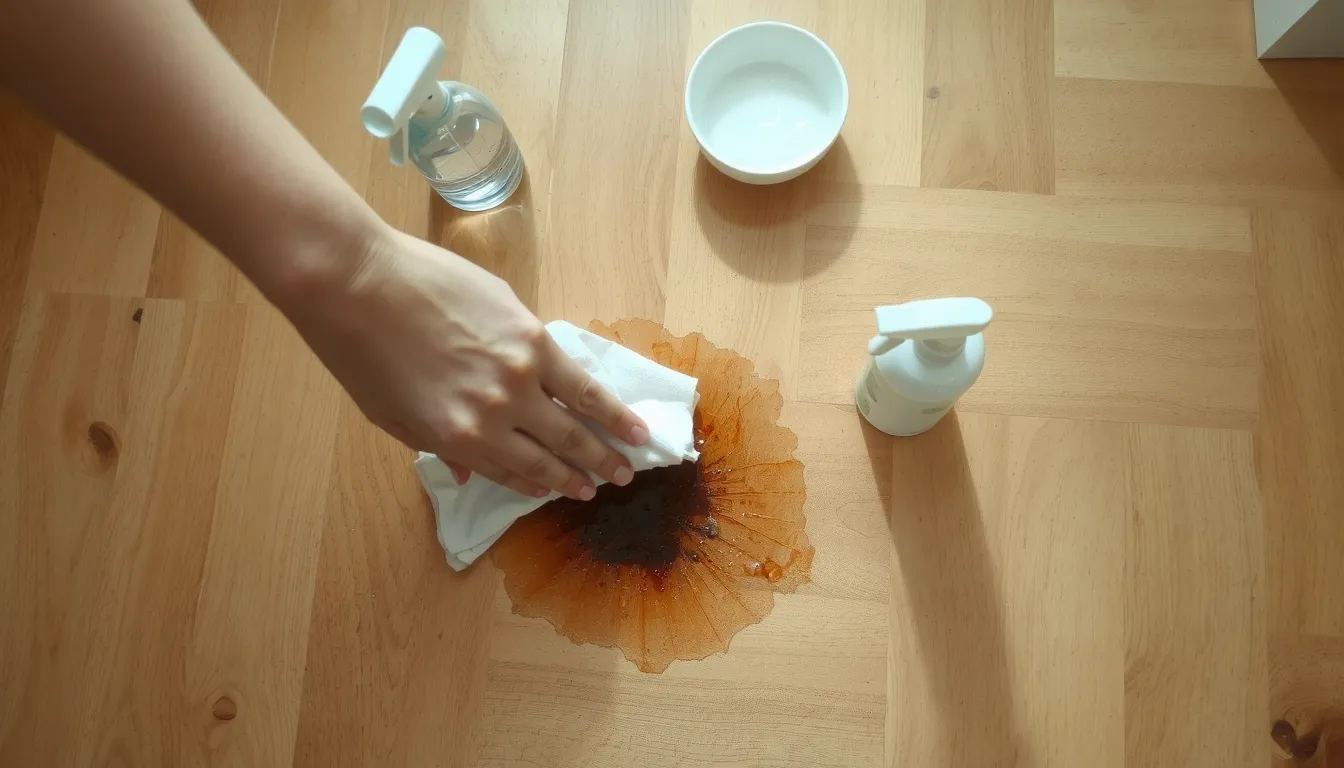 tache sur du parquet